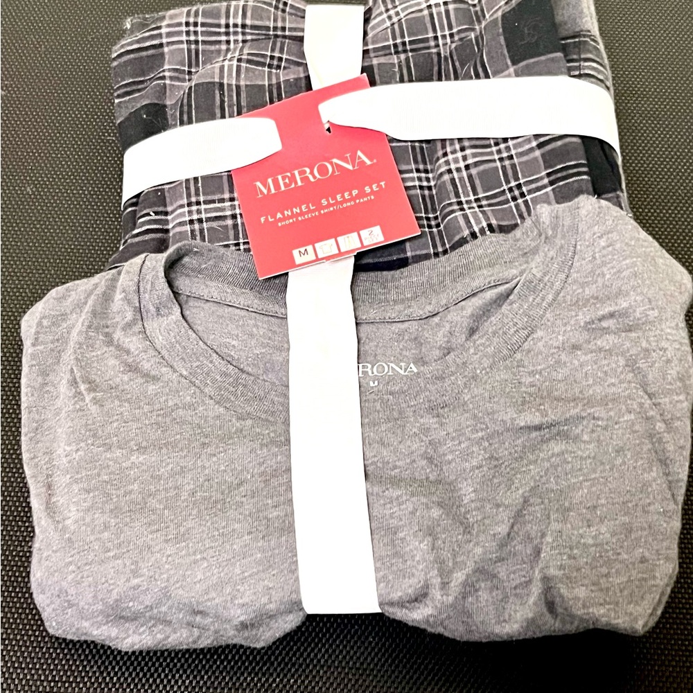 New Merona Gray Flannel Sleep Set for Men